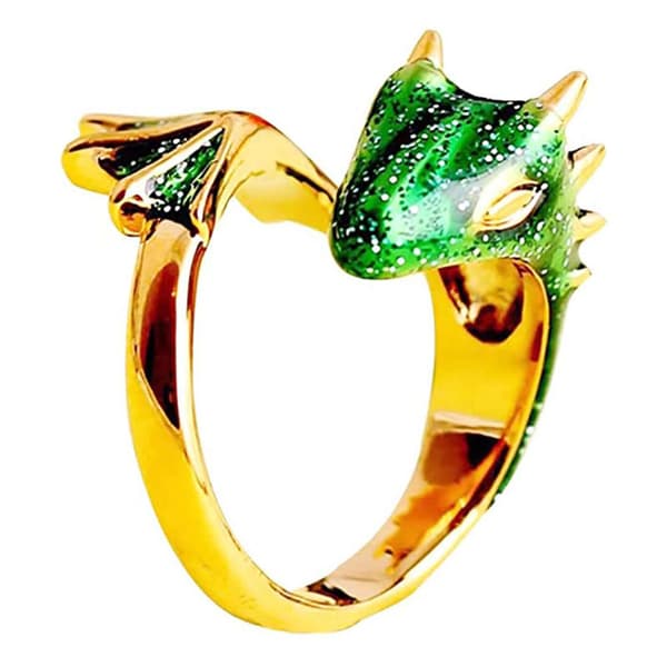 5 stk ringer for kvinner Topas Drage Ring Åpne Ringer Justerbar Gotisk Drage Ringer for Kvinner Menn