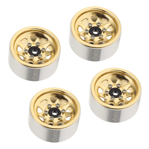 4st RC Bil Hjulnav 1.0in 7mm Hex Silver Yttre Triangulära 9 Hål Metallfälgar Koppar Crawler
