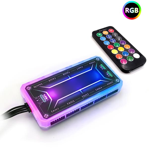 RGB PC Kabinet Blæser Controller Bundkort Synkronisering Stærk Luftstrøm Musik Rytme Sensor ABS RGB LED Controller