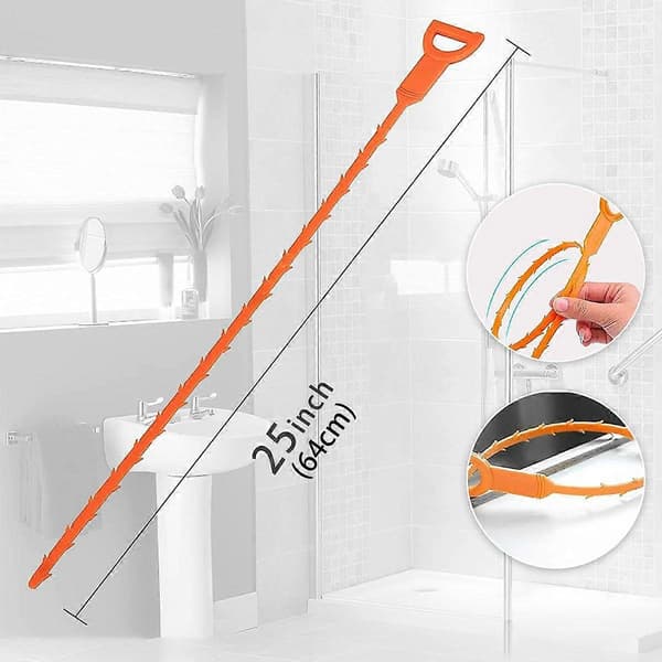 Afløbsslange Hårpropfjerner 25 Tommer Afløbsslange Propfjerner, Afløbsslange Propfjerner, 64 Cm Hårpropbor Til Vask- Og Bruseafløb