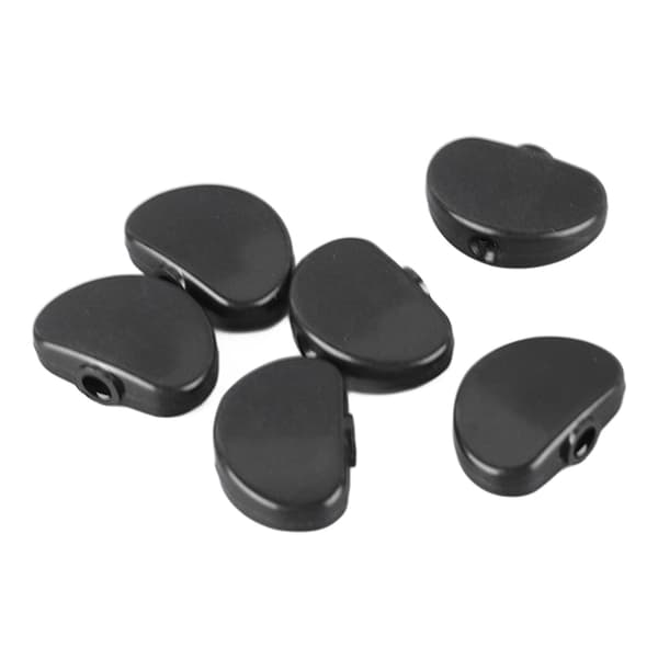 6 stk. Guitar Stemmeskrue Knap Halvrund Plast Komfortabelt Greb Universal Stemmepind Erstatning Tip Sort