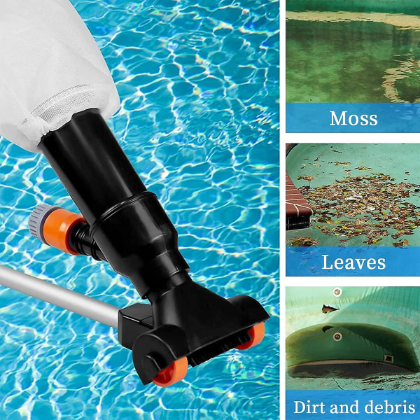 Pooldammsugare, Bärbar Pool Jet Cleaner Dammsugare för Poolrengöring, Poolrengöringskit med utfällbar stolpe för Spa An