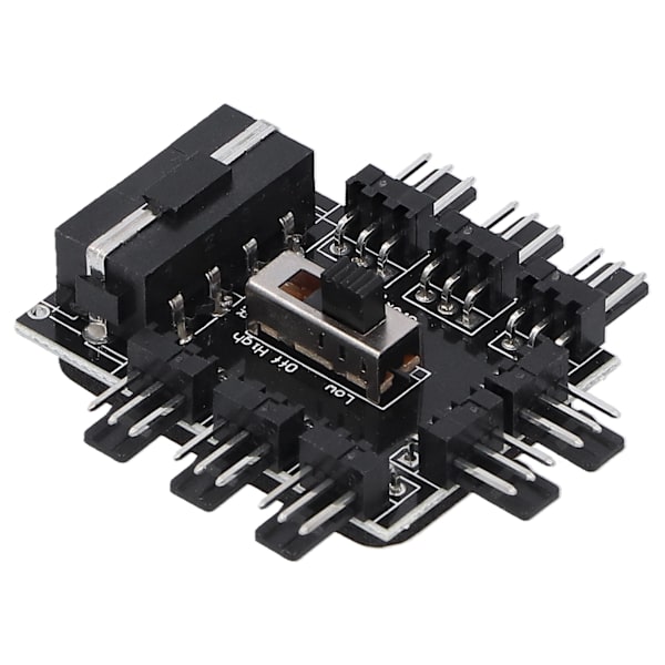 8-vejs Computer Blæser Hub Splitter Hastighedsregulator 3-Pin Forlængerkabel Stort 4-Pin Interface