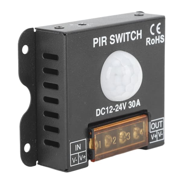 PIR-kontakt bevægelsessensor LED menneskelig infrarød følercontroller til lysstrimmel udendørs DC12-24V 30A