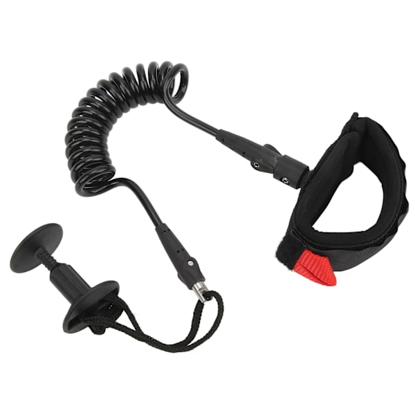 5,5 mm 1,2 meter Elastisk TPU Paddle Board Håndledsrem Surf Leash til Stand Up Surfbræt Sort