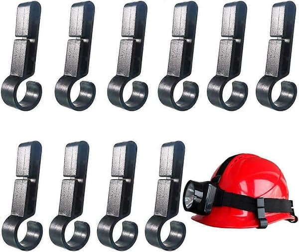 10 Pcs Headlamp Clips for Hard Hat, Headlamp Hook, Hard Hat Light Clip, Helmet