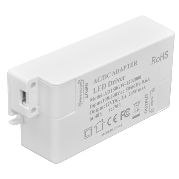 DC12V 24W 2A LED-driver konstant spenning multifunksjonell DIY LED-lystransformator AC 100‑240V