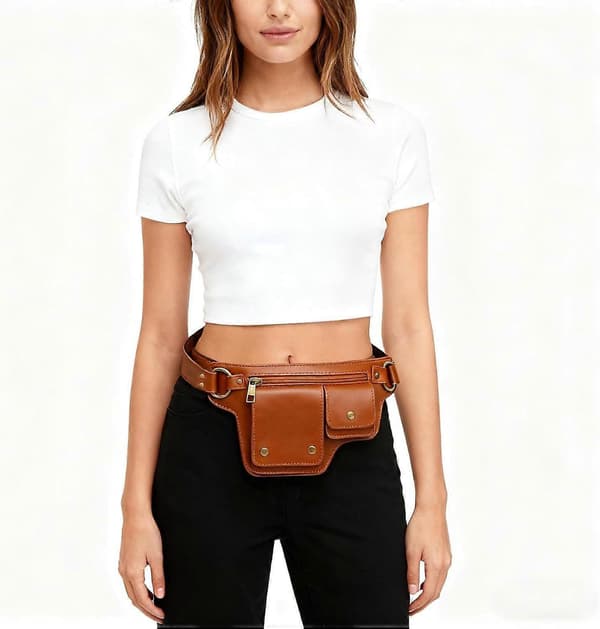 Vintage Taktisk Midjeväska, Utomhus Fanny Pack Justerbart Bälte Coffee
