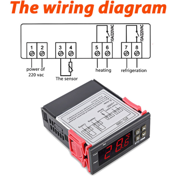 Elektronisk digital display kläckande akvariumtermostat, styrenhet (110-220V)