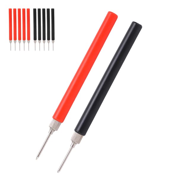 Rød Sort Test Probe Pin DIY Skrueforbindelse Universal Multimeter Testledning Nål Kredsløb