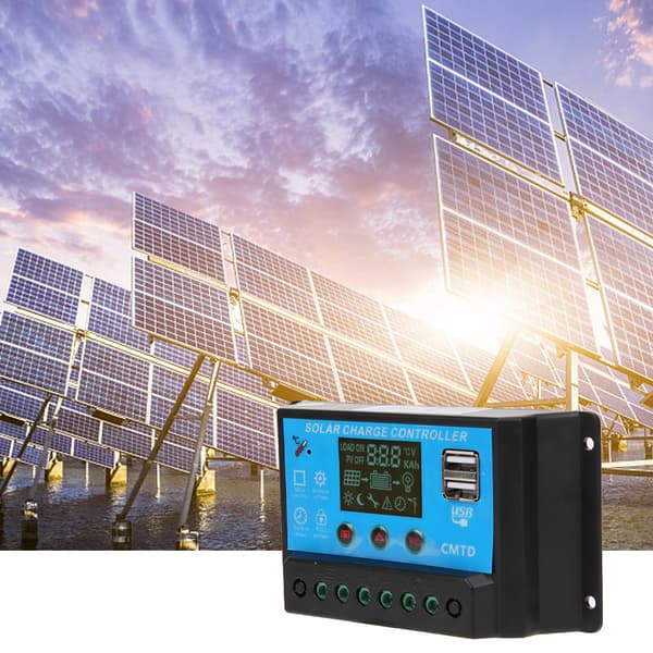12V 24V 20A PWM Solar Charge Controller Blybatteri Dobbelt USB 5V Output