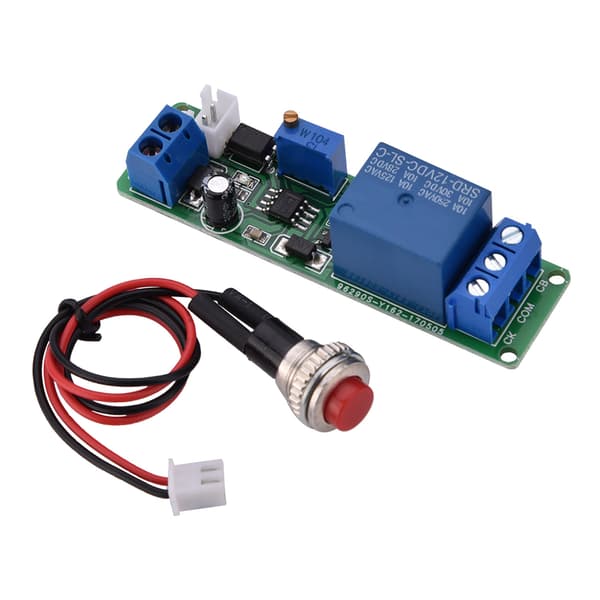 DC 12V Justerbar Timer Forsinkelse Sluk Modul Timing Relæ Tidsafbryder 1~10sek