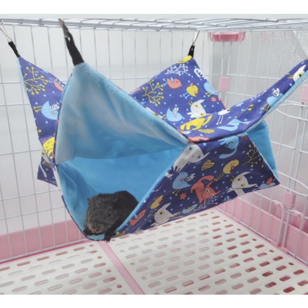 Pet Hammock Nest Hammock Double Canvas Hamster Hammock Naapurini Totoro Ferret Hammock 34*34 (Leopard Print)