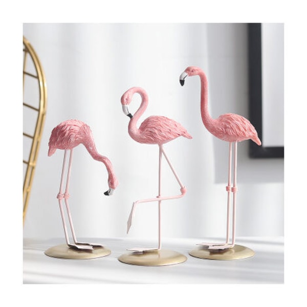 Stående Flamingo Trädgårdsskulptur Staty Heminredningsprydnad (1st) B