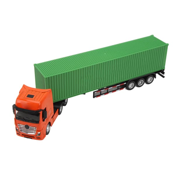 1 50 Skala Containerlastbil Aftagelig Langtransportør Traktor Trailer Indendørs Grøn Simulation