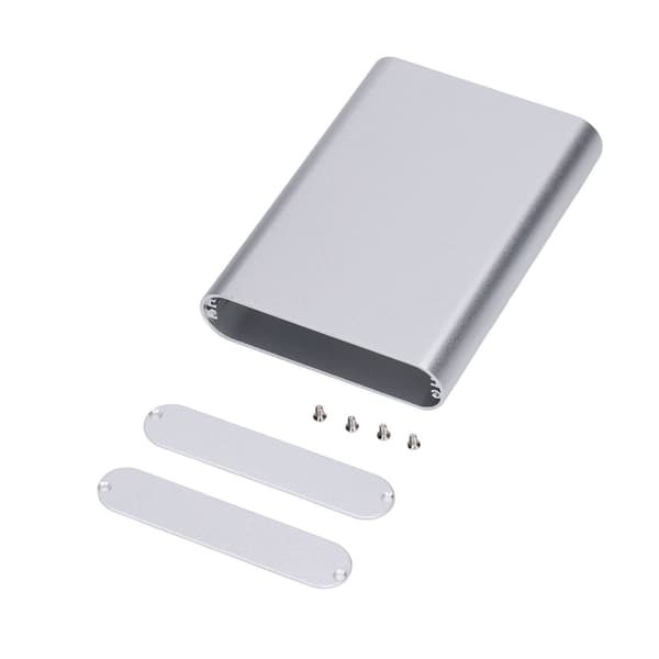 Prosjektboks i aluminiumslegering, matt sølv, sandblåst oksidasjon for PCB-kretskortkabling