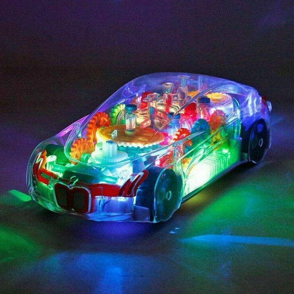 Baby transparens bil paket med music ljus fyllare närvarande Transparent gear car