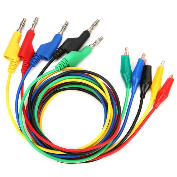 5 stk. 4 mm 1 m stabelbar bananstik til klemme testledning kabel til multimeter