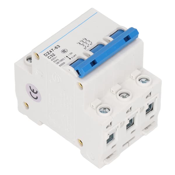3P effektbryter DIN-skinnemontering effektbrytere 400V 32A bruddkapasitet 6000A