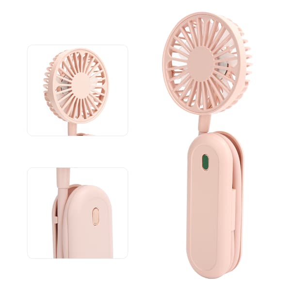 Bærbar Desktop Håndholdt Mini Halsventilator til Hjemmekontor Rejser