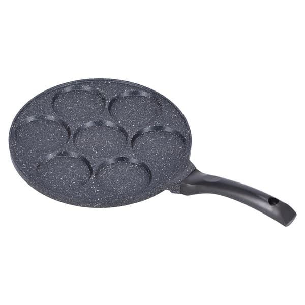 7 Hull Non-stick Mini Stekepanne med Flat Bunn for Pannekaker Hamburger Egg Induksjonskomfyr