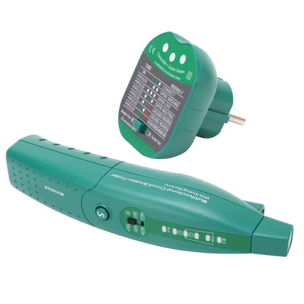 HISITEK MS5902 Automatisk effektbryter sikringsfinner US EU Plug Socket Tester 110‑250V EU Plug