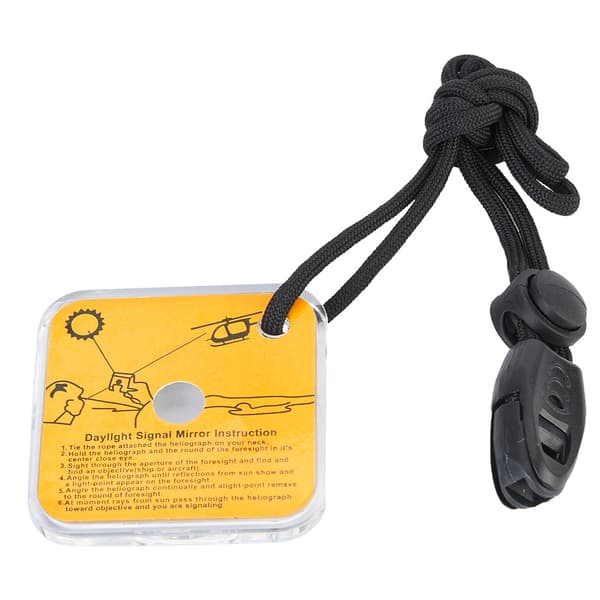 Utomhusöverlevnad Akryl Reflektor Signalspegel Säkerhet med Lanyard visselpipa