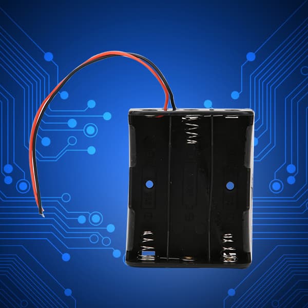 5 stk. 18650 batterikasse 3-slots sort batteriholder med 2 ledninger seriel forbindelse