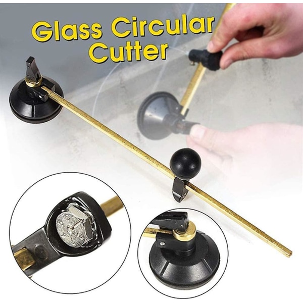 60 Justerbar cirkulär glasskärare med sugkopp Cirkelskärverktyg