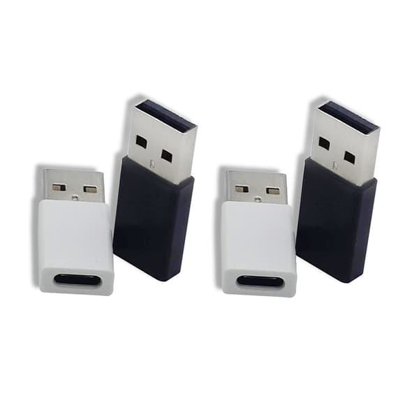 4 stk. USB Type C hun til USB A han adapter aluminiumslegering bærbar USB A han konverter