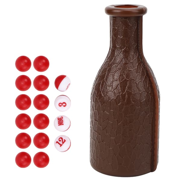 Billard Pool Shaker Flaske med 16 nummererede Tally Bolde Pool Terningeboks Billard Tilbehør Brun