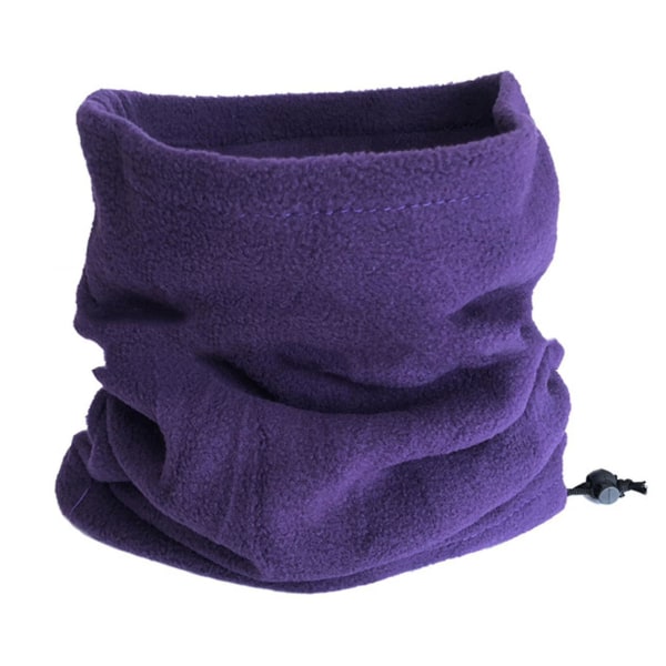 Unisex vinter udendørs ensfarvede blød tyk fleece halsvarmer gamacher dækning Hat Superb Purple