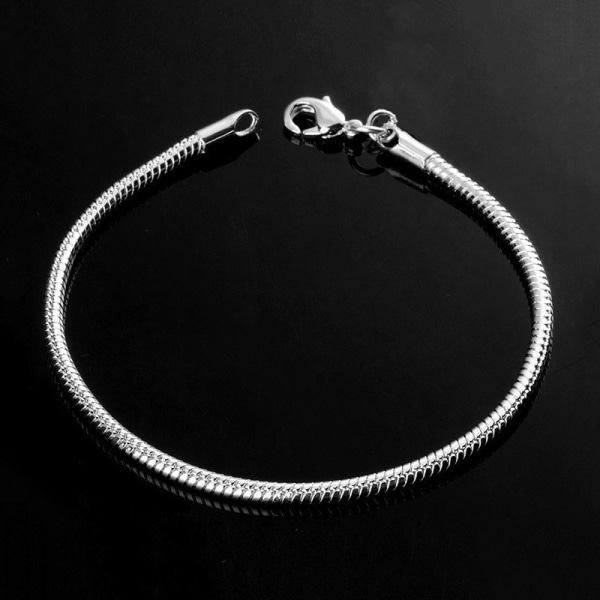 3 mm ormkedjearmband for kvinder män tonårsflickor, berlockarmband, fremstillet i Italien