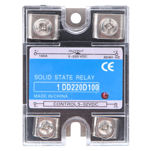 Solid State Relay DC SSR -tulo 3-32VDC Kuorma 5-220VDC 100A Ohjausrele