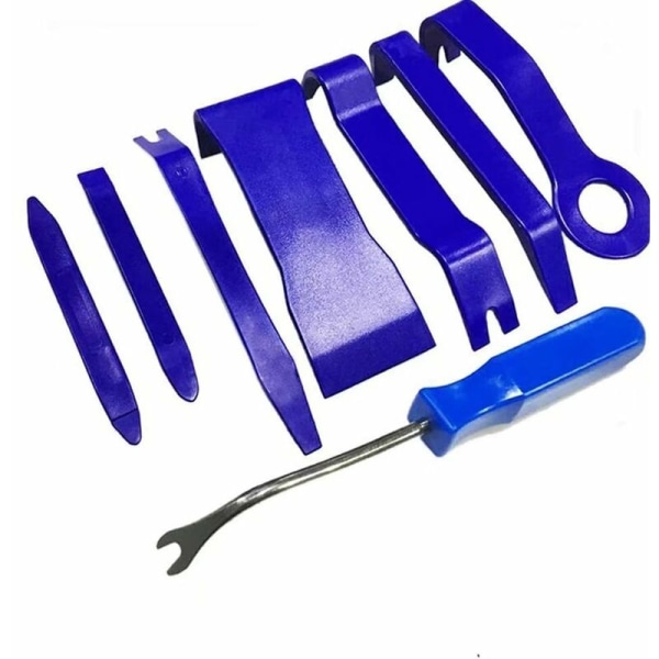 7 st blå glidplatta + 6 tums blått handtag med 200 g klar påse billjud modifieringsreparationsverktyg 8 st set för verktygsrum