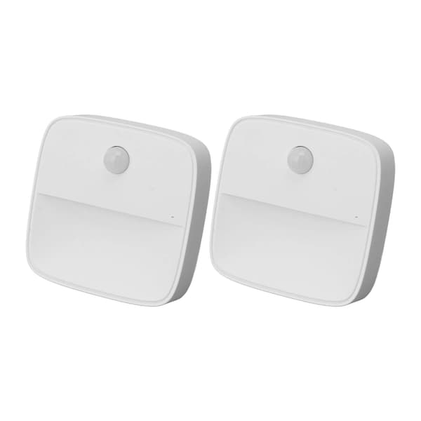 2st Mini Varmvit LED Rörelsesensor Nattlampa EU-kontakt 100‑240V för Sovrum Kök