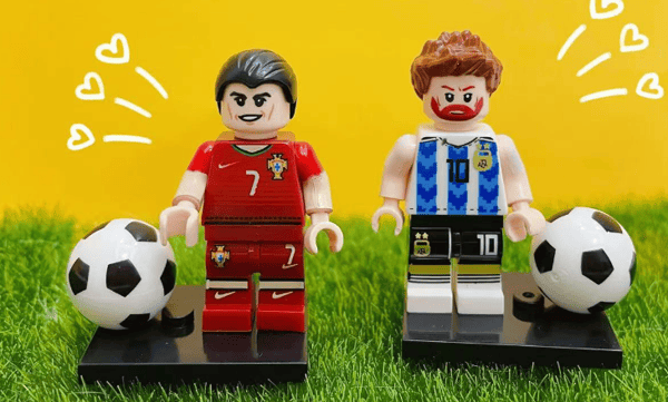 7-pack Football Player Building Blocks, Christmas Gift, Includes Stadium Base