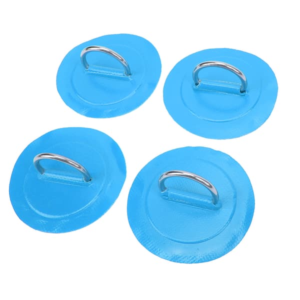 4 stk. Oppustelig Båd D Ring Patch PVC Holdbar Marine Rustfrit Stål Fast Spænde Blå