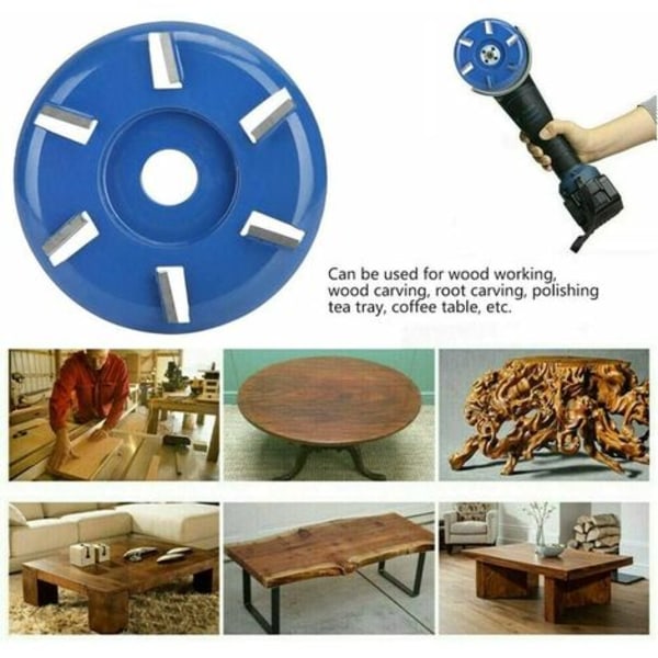 Träkapskiva, 6-tänders stålsnideriskiva, träbearbetningsverktyg, vinkelslip, lövträtillbehör