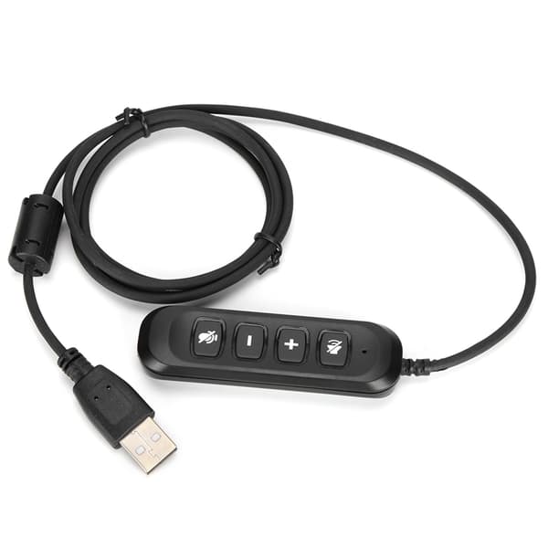 H901 USB-stik QD-kabeladapter Justerbar lydstyrke Call Center Headset Adapter til 3,5 mm Headset Sort