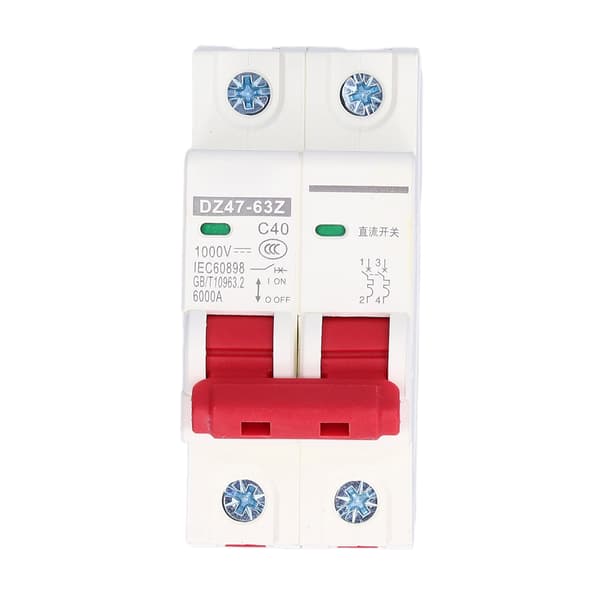 DC dvärgbrytare 2P solcellssystemisolator DIN-skenmontering 1000V 40A DZ47‑63Z C40