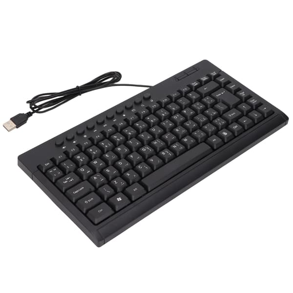 Mini Tastatur 95 Taster Kablet USB Lille Sort Arabisk Layout til Hjemmekontor Desktop Laptop