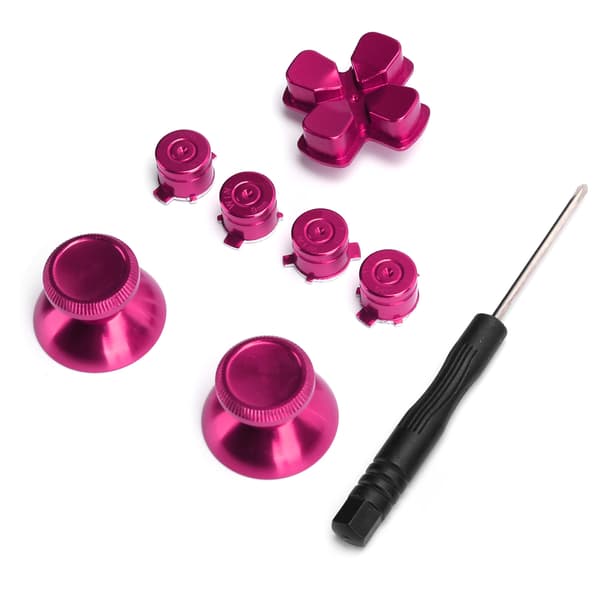 Metal Knap Thumbstick Grip Simulator til PS4 Gamepad Controller Joystick Udskiftning Rosarød