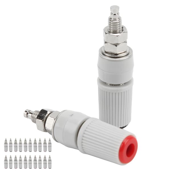 20 stk. 24.330 M5 Bananstik Jack Socket Adapter Connector Sort Rød 4mm