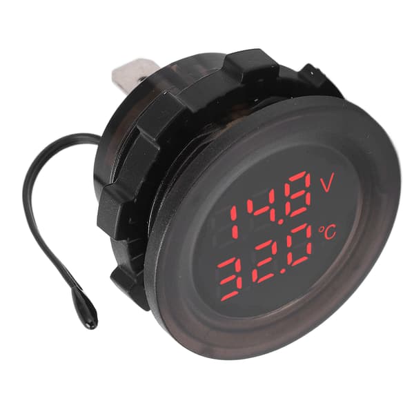 Dubbel display temperatur voltmeter vattentät biltermometer detektor klar stabil enkel installation