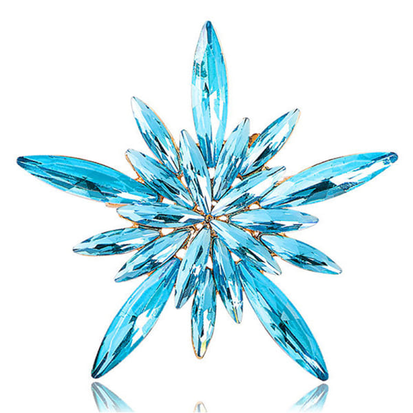 Henkilökohtainen temperamentti Stjärnfärg Diamant Blomma Stor brosch Blue