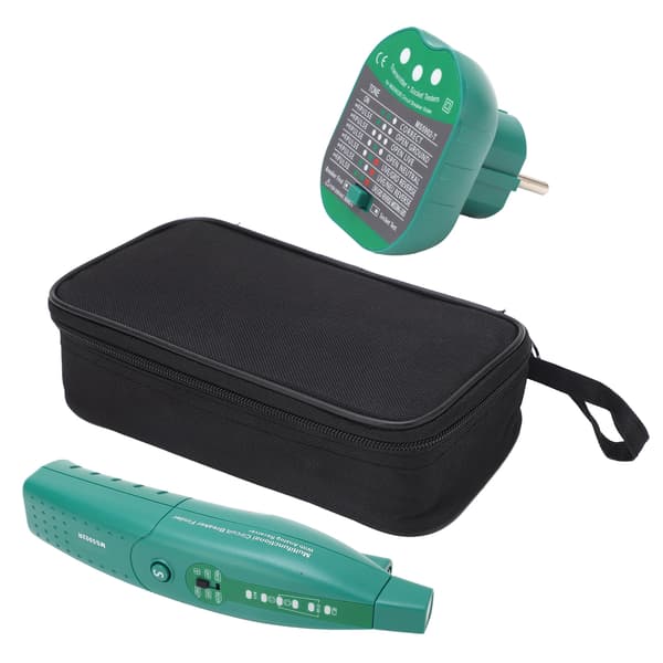 HISITEK MS5902 Automatisk effektbryter sikringsfinner US EU Plug Socket Tester 110‑250V EU Plug