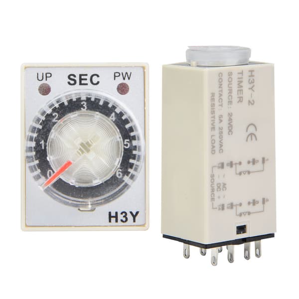 H3Y-2 24V DC Tidsrelä Fördröjningstimer 6S Kontrollbrytare