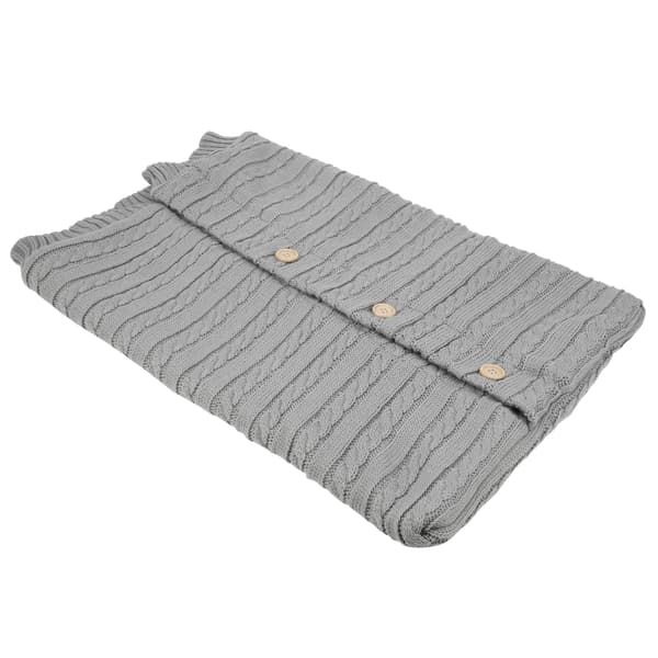 Baby Swaddle Stroller Teppe Wrap Vinter Varm Nyfødt Sovepose Sekk for Spedbarn Lys Grå