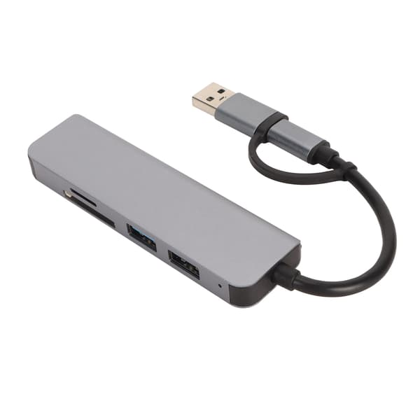 5 i 1 USB C Hub 3 USB-porter SD TF-kortleser 5 Gbps USB 3.0 Dockingstasjon